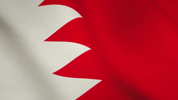 Бахрейн Махає Прапором Повний Екран Бахрейнські Політичні Хвилясті Емблеми Повільні — стокове відео