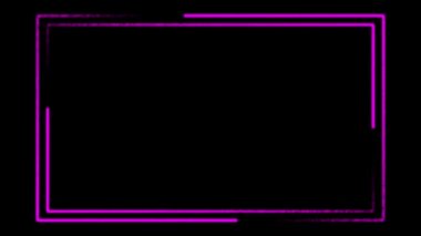 Neon kenarındaki dikdörtgen pembe parlak arka plan. Dijital teknoloji tasarım çizgi efekti - kusursuz animasyon döngüsü