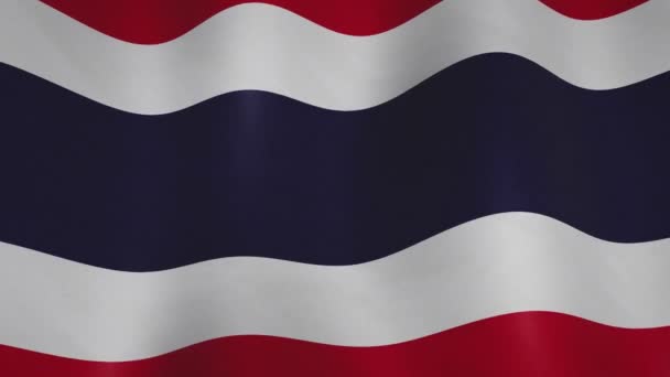 Thailand Viftar Flagga Helskärm Bakgrund Thailändskt Politiskt Vågigt Emblem Och — Stockvideo