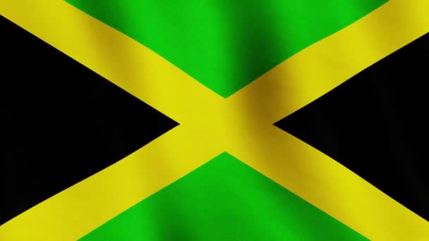 Jamaïcain Agitant Drapeau Images Arrière Plan Symbole Abstrait Gouvernement Enseigne — Video