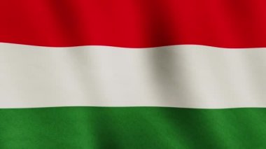 Macaristan 'ın bayrak sallaması arka plan soyut sembolü. Macar hükümeti ya da askeri asteğmen demokrasiyi gösteriyor - kusursuz video animasyon döngüsü