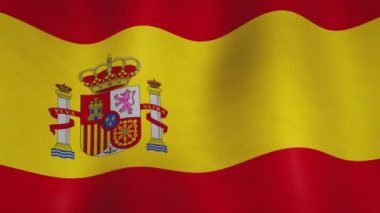 İspanya 'nın bayraklı görüntüleri soyut arkaplan sembolü. İspanyol hükümeti ya da askeri asteğmen demokrasi gösteriyor - kusursuz video animasyon döngüsü