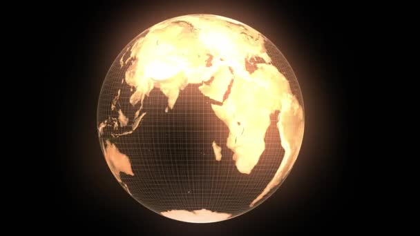 気候変動の地球は放射線と温度を示している 衛星からの地球への気候変動の影響 3Dアニメーション — ストック動画
