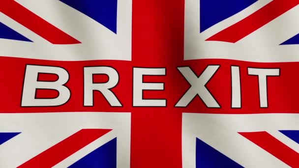 Contesto Della Bandiera Della Brexit Mostra Che Lascia Regno Unito — Video Stock