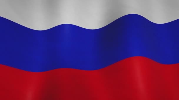 ロシアの背景を振ってフラグ愛国的な誇りを意味します ロシア連邦の全画面愛国的な流れの看板 ビデオアニメーションループ — ストック動画