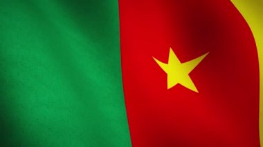 Kamerun demokrasi için bayrak sallıyor. Kamerun vatanseverlik işareti ulusal kutlamaları gösteriyor - kusursuz video animasyonu