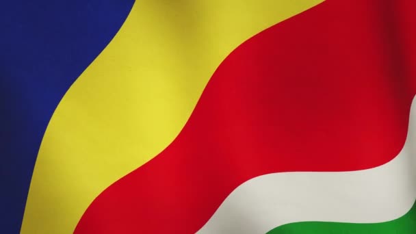 Drapeau Des Seychelles Est Synonyme Fierté Patriotique Seychellois Plein Écran — Video