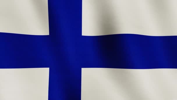 Finlandia Encerró Bandera Para Democracia Signo Patriota Finlandés Que Vuela — Vídeo de stock