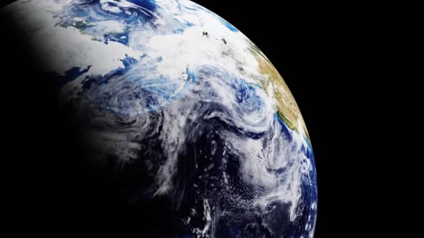 Dünyadan Uyduya Dünya Yüzeyini Uzaydan Gösteriyor Dünya Coğrafyası Kara Kusursuz — Stok video