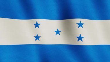 Honduras 'ın bayrağını sallaması özgürlük ya da hükümet demektir. Honduras siyaset vatanseverliği ya da kutlama - video animasyonu döngüsü 