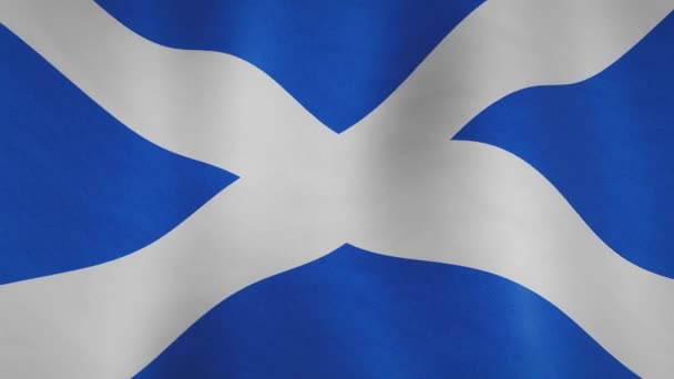 Scotland Waving Flag Closeup Means Freedom Government Scottish Politics Patriotism — Stock Video