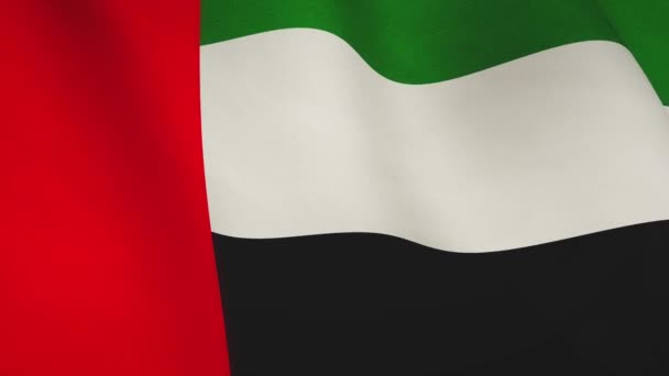 Verenigde Arabische Emiraten Vlag Zwaaiend Close Toont Democratie Regering Vae — Stockvideo