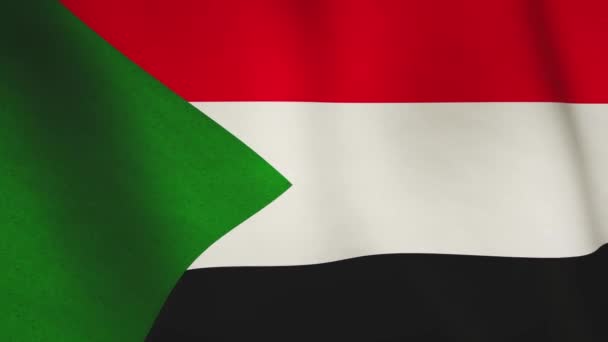 Bandera Sudán Ondeando Primer Plano Muestra Democracia Gobierno Fondo Sudanés — Vídeo de stock