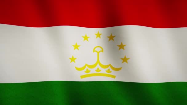 Σημαία Του Τατζικιστάν Που Κυματίζει Αφηρημένα Κοντά Δείχνει Εθνική Δημοκρατία — Αρχείο Βίντεο