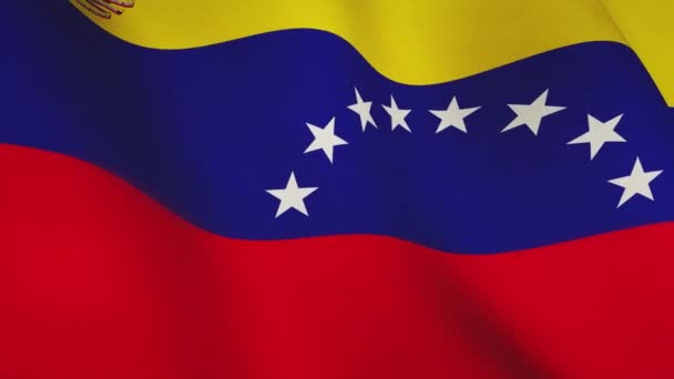 Venezuelas Flagga Viftar Abstrakt Närbild Visar Nationell Demokrati Venezuelas Bakgrund — Stockvideo