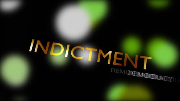 Indictment Concept Wordcloud Meaning Lawsuit Accused Charge Sheet Citation Prosecute — Stock Video