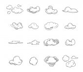 Картина, постер, плакат, фотообои "vector doodle big set of hand drawn clouds", артикул 126345544