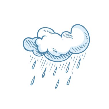 vektör el bulutlar çizilmiş Doodle büyük kümesi