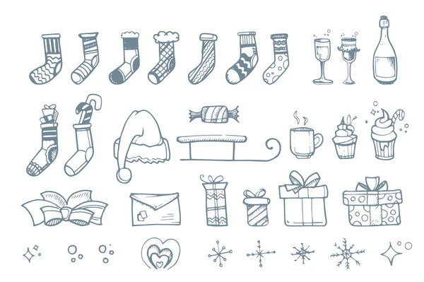 Vektor Illustration Set von Hand ertränken elements für Weihnachten — Stockvektor