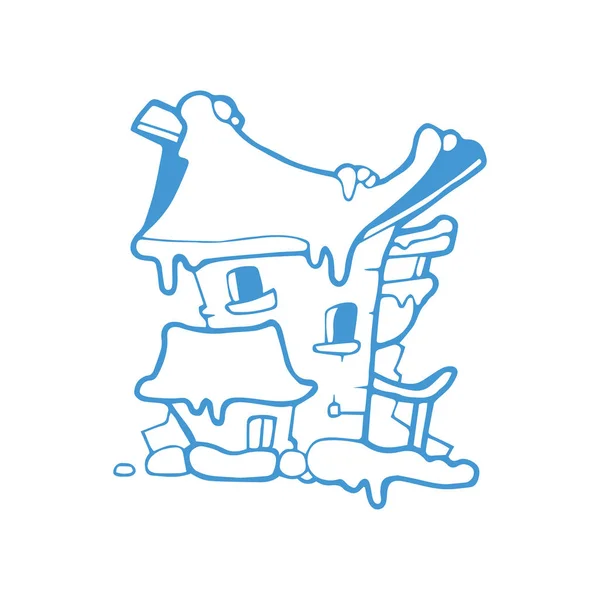Vettore disegnato a mano Natale o casa invernale — Vettoriale Stock