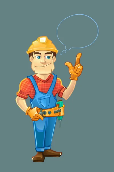 Bauarbeiter oder Handwerker im Helm — Stockvektor