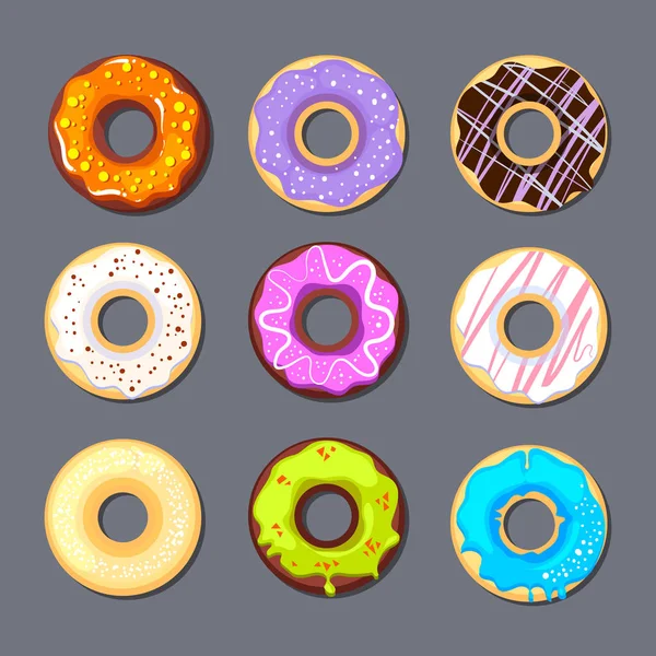 Donut-Symbol große Menge isolieren — Stockvektor