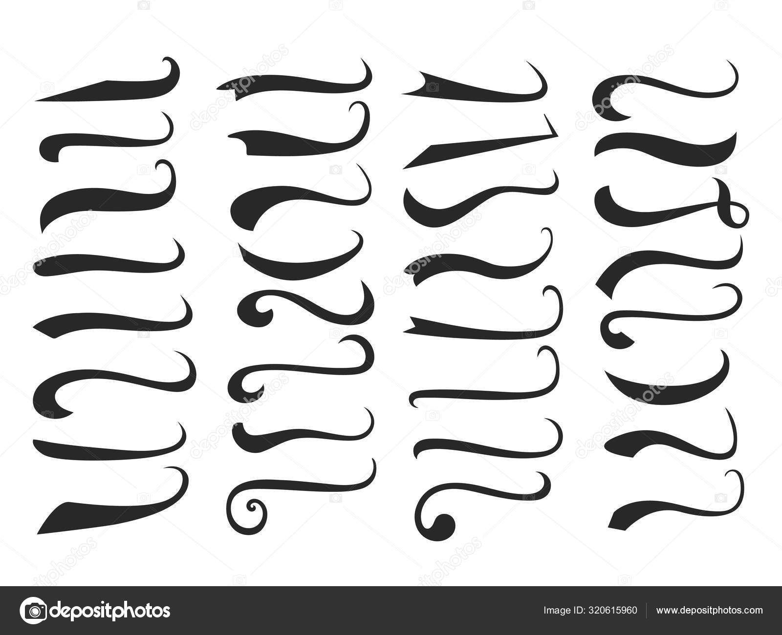 Swoosh and swash typography tails shape underline Vector Image