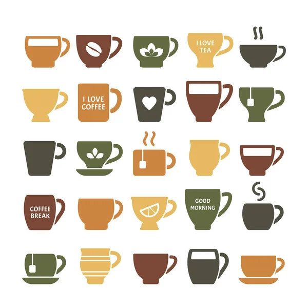 Tazze da caffè vettoriali simboli per la progettazione del logo — Vettoriale Stock