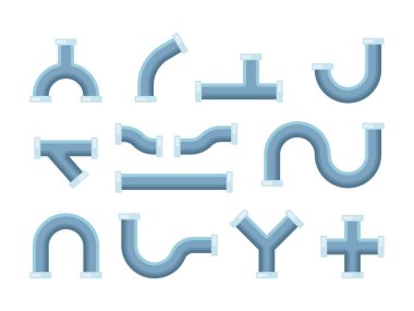 Metal borular. Endüstriyel üretim elementleri. Banyo plastiği veya çelik boru koleksiyonu.