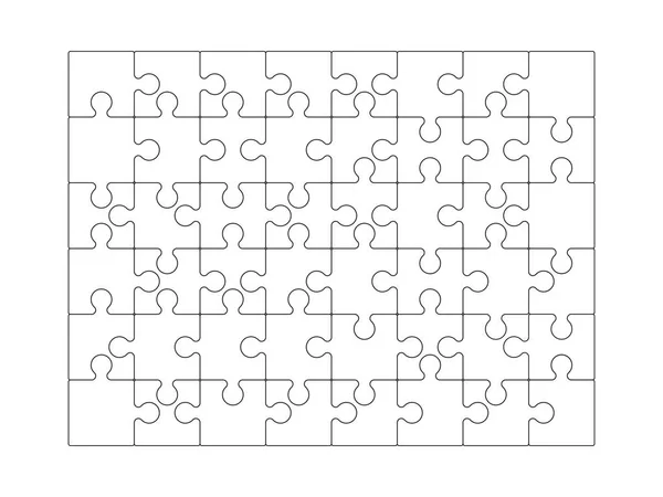 Puzzle grid. rompecabezas cuadrícula detallada negocio formas cuadradas detalladas mente juegos. plantilla de rompecabezas vector — Vector de stock