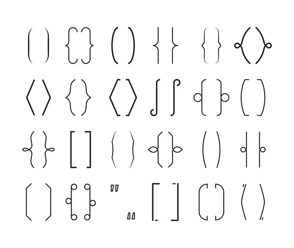 Szelki ustawione. Zaokrąglone geometryczne wsporniki, kręcone linie dekoracyjne z ozdobami kaligraficznymi, elegancki symbol graficzny w kolorze monochromatycznym. Sketch styl grafiki wektorowej. — Wektor stockowy