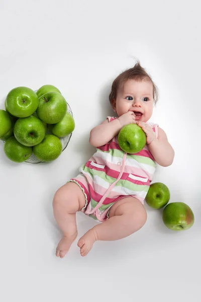 Apples and baby — Stock Photo, Image