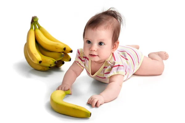 Child with banana — Stock Photo, Image