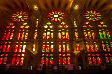 Sagrada Familia, interior view in Barcelona
