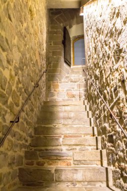 Floransa 'da Palazzo Vecchio kulesine merdiven, Toskana, Italya
