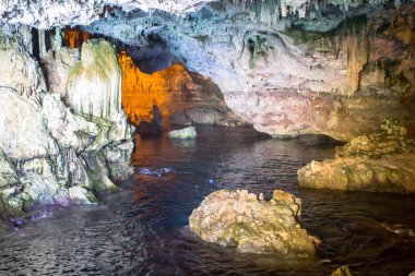 Inside the Cave of Neptune on Sardinia, Italy clipart
