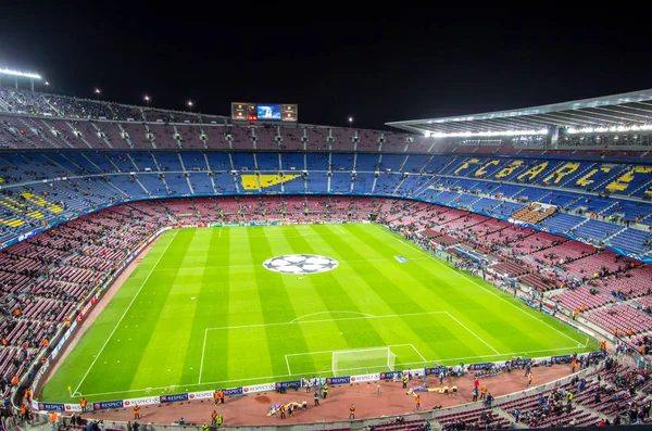 Camp Nou stadion före Champions League — Stockfoto