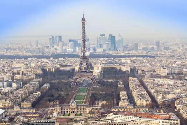Turnul Eiffel și peisajul orașului Paris — Fotografie, imagine de stoc