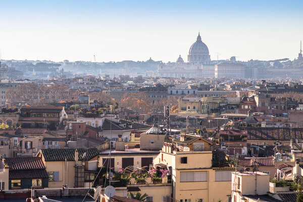 A panoramic view on in Rome, Italy