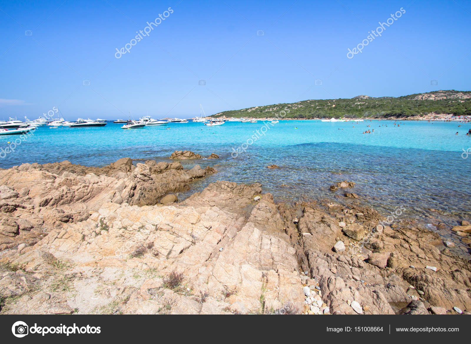 Spiaggia Del Grande Pevero Sardinia Italy Foto Stock