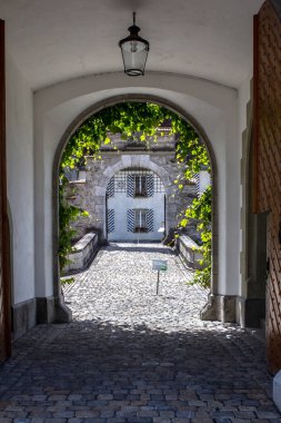 Oberhofen kalesinde lake Thun, İsviçre