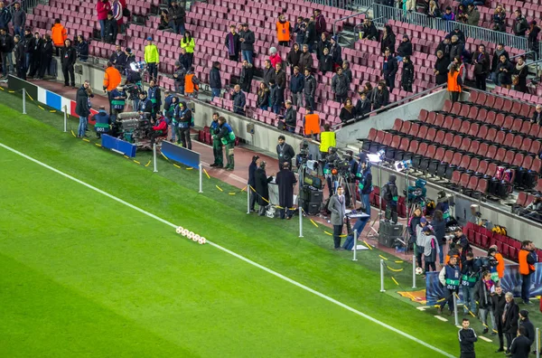 Γήπεδο ποδοσφαίρου Camp Nou πριν από το Τσάμπιονς Λιγκ — Φωτογραφία Αρχείου