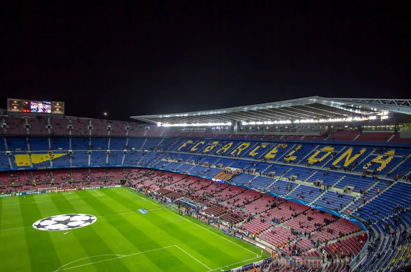 Camp Nou stadion före Champions League — Stockfoto