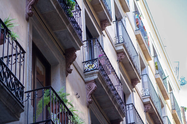 Historic Buildings in the city center of Barcelona, Spain