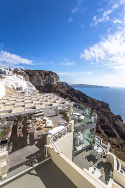 santorini, Yunanistan üzerinde Deniz Manzaralı