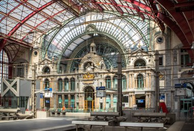 Railway station in Antwerpen Belgium