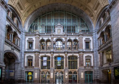Railway station in Antwerpen Belgium