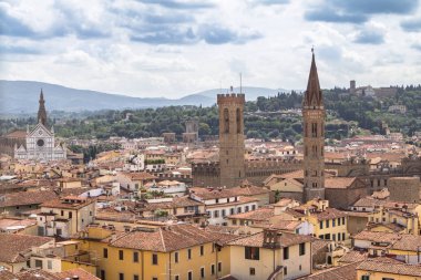 Panorama view Floransa Santa Maria del Fiore Church, İtalya