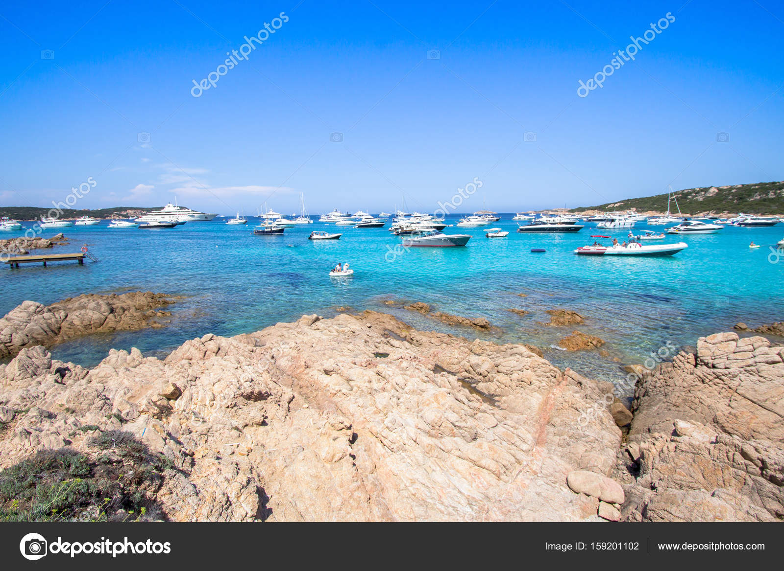 Spiaggia Del Grande Pevero Sardinia Italy Stock Photo