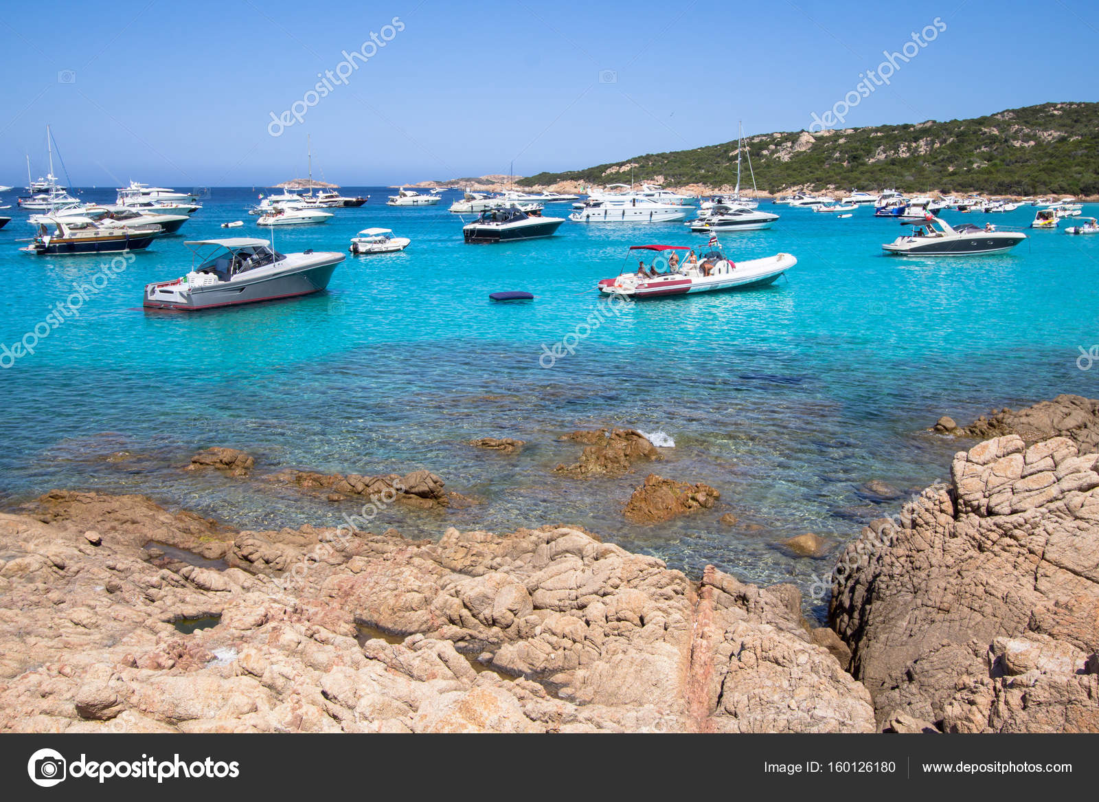 Spiaggia Del Grande Pevero Sardinia Italy Stock Photo